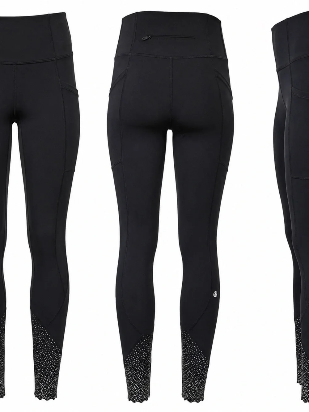 lululemon athletica Black High-Rise Leggings with Studded Ankle